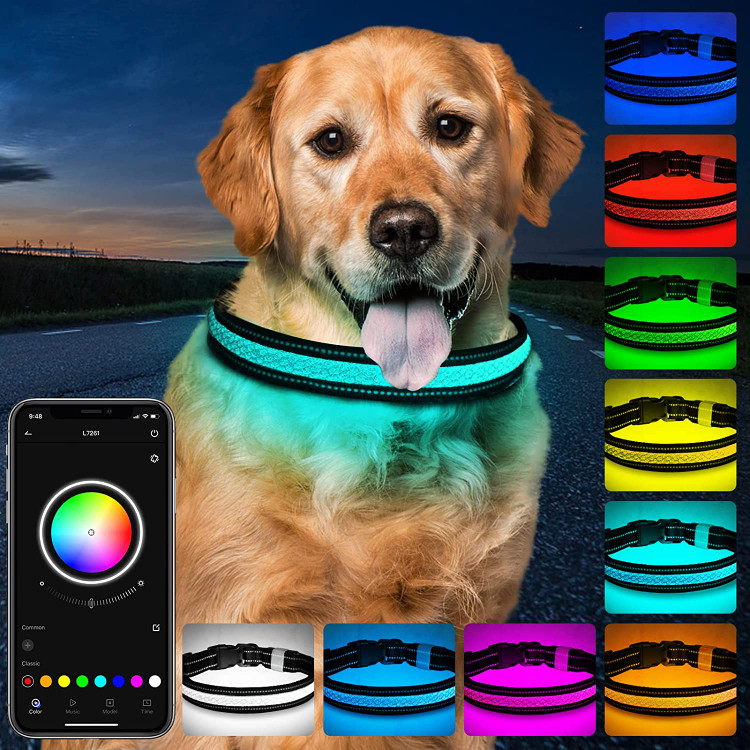 قلاده سگ لایتآپ ( قلاده سگ LED چند رنگ قابل شارژ ) برند: Mutovlin کد : GH 530