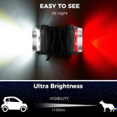 چراغ های یقه حیوانات دارای 4 حالت نور هستند، از جمله نور قوی، نور ضعیف، فلاش آهسته و بارق، که امکان تغییر حالت های نور را در موقعیت های مختلف فراهم می کند.