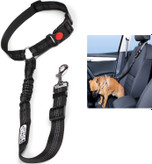 کمربند ایمنی سگ بدون گره خوردن سریع و آسان به پشتی سر خودرو متصل میشود، از رها شدن گیره (دست و پنجه نرم) از سگک کمربند ایمنی جلوگیری میکند و باعث تصادف در هنگام رانندگی میشود و همچنین از جویدن کمربند توسط سگ جلوگیری میکند