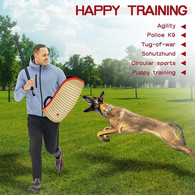 آستین گاز گرفتن سگ با دو دسته، یک دسته داخلی و یک دسته بیرونی طراحی شده است