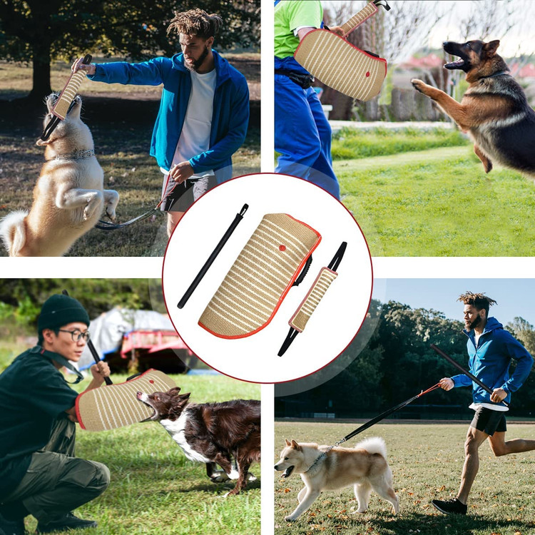 اندازه آستین لقمه 24 اینچ در 9.8 اینچ و چوب تمرینی 23.6 اینچ است. آستین گزش فضای کافی برای گاز گرفتن سگ دارد و به اندازه ای بلند است که آرنج را بپوشاند و از بازو محافظت کند.