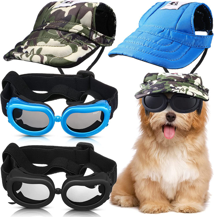 عینک و کلاه سگ ، ضد آب ، ضد باد با بند قابل تنظیم برند: Frienda کد : M 430