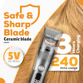 کیت نظافت حیوانات خانگی Paws & Go با در نظر گرفتن دوست پشمالوی شما طراحی شده است. صدا حدود 50 دسی بل است که حیوان خانگی شما را آرام و آرام نگه می دارد.