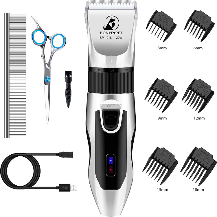 تیغه سرامیکی تیز و بادوام توسط قیچی موی سگ Bonve Pet استفاده شده است، بدون گیر کردن و کشیدن، از 0.8 میلی متر تا 2.0 میلی متر قابل تنظیم است.