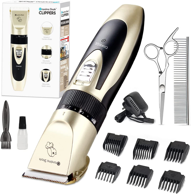 کیت نظافت حرفه ای ، ماشین اصلاح شارژی، کم صدا برند : GRANDMA SHARK کد : N 270