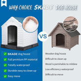 یک بزرگسال می تواند خانه سگ را در عرض 30 دقیقه جمع آوری کند. اگر می خواهید فضای داخلی خانه سگ را تمیز کنید، فقط پیچ ها را باز کرده و سقف جداشدنی را بردارید