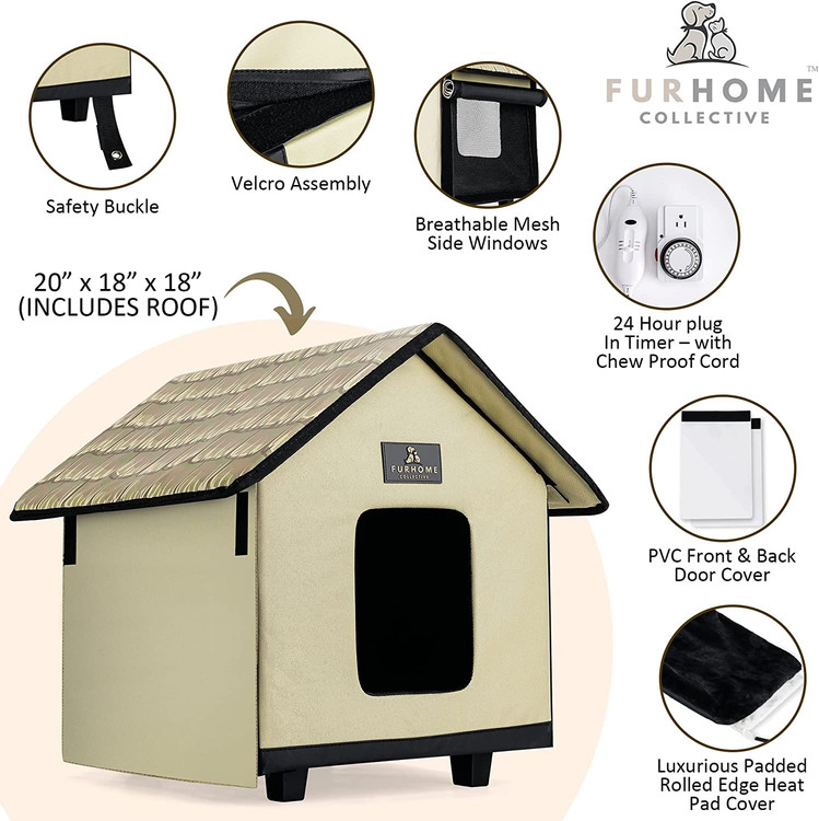 خانه گربه عایق بندی شده ما با در ایجاد شده است تا یک غار تخت آرام بخش ضد آب و هوا را برای دوست خشمگین شما فراهم کند