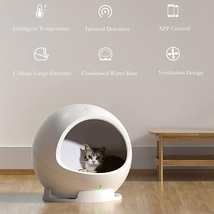 کوسن های داخل این تخت گربه هوشمند پارچه های راحت هستند که بافت کتان را تقلید می کنند.