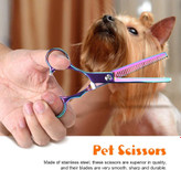 این کیت قیچی حیوانات خانگی شامل 1 قیچی برش، 1 قیچی نازک کننده، 1 قیچی منحنی به سمت بالا، 1 قیچی منحنی به سمت پایین، 1 شانه، 1 پارچه و 1 قاب قیچی است که می توان از آن برای برش، نازک کردن استفاده کرد. ، آراستگی و آرایشگری و غیره