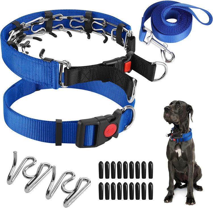 این قلاده شاخک سگ با طراحی سر صاف و گرد است، یقه گیره دار با شاخک های روکش لاستیکی راحت می تواند راحتی بیشتری را فراهم کند و از پوست سگ بهتر محافظت کند و احساس نیشگون گرفتن ملایم را برای آموزش دادن به آنها فراهم می کند که مشابه نحوه سگ مادر است