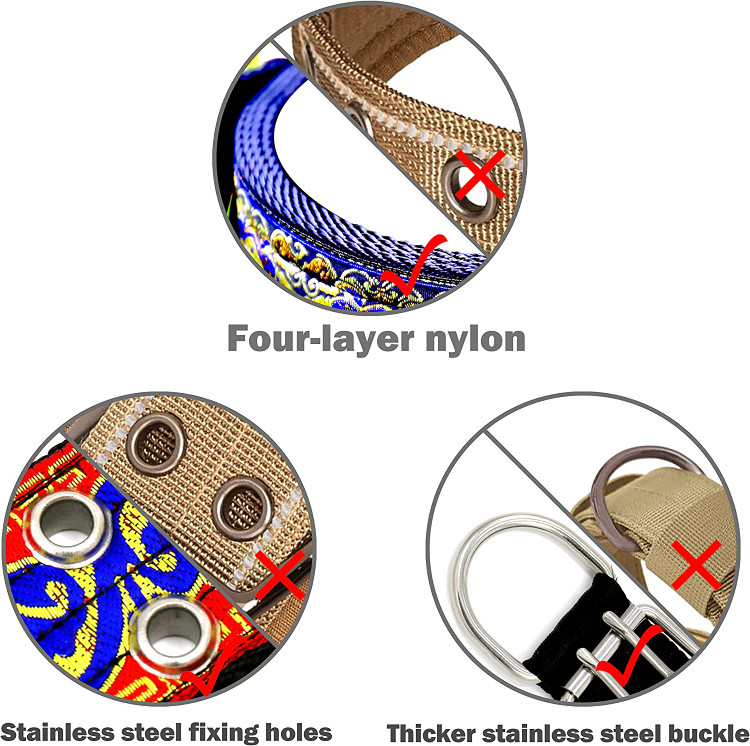قلاده دارای دو ردیف سوراخ های ثابت استیل ضد زنگ است که بسیار سفت هستند و می توانند از افتادن یقه اطمینان حاصل کنند.