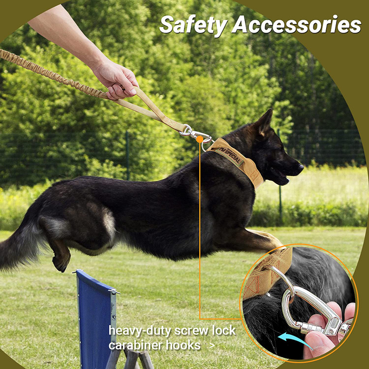 این ست قلاده و بند سگ از 100% نایلون با تراکم 1000D ساخته شده و دارای سطحی براق می باشد.