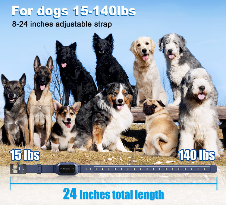 برد 3/4 مایلی قلاده شوک سگ Bousnic برای آموزش شدید در فضای باز مناسب است و به سگ ها اجازه می دهد اتاق های زیادی برای پرسه زدن/بازی داشته باشند.