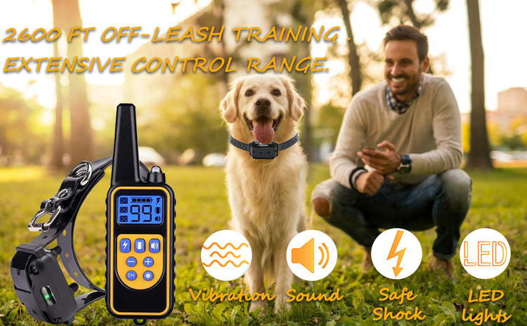 قلاده آموزش سگ Havenfly با ریموت، قلاده شوک سگ ضد آب با ریموت 2600 فوت، شارژ مجدد...