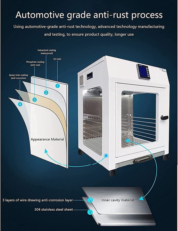 قسمت پایین جعبه طوری طراحی شده است که هوا را خارج کند و موهای کف حیوان خانگی را می توان به سرعت خشک کرد تا از سرد شدن حیوان پس از حمام جلوگیری شود.