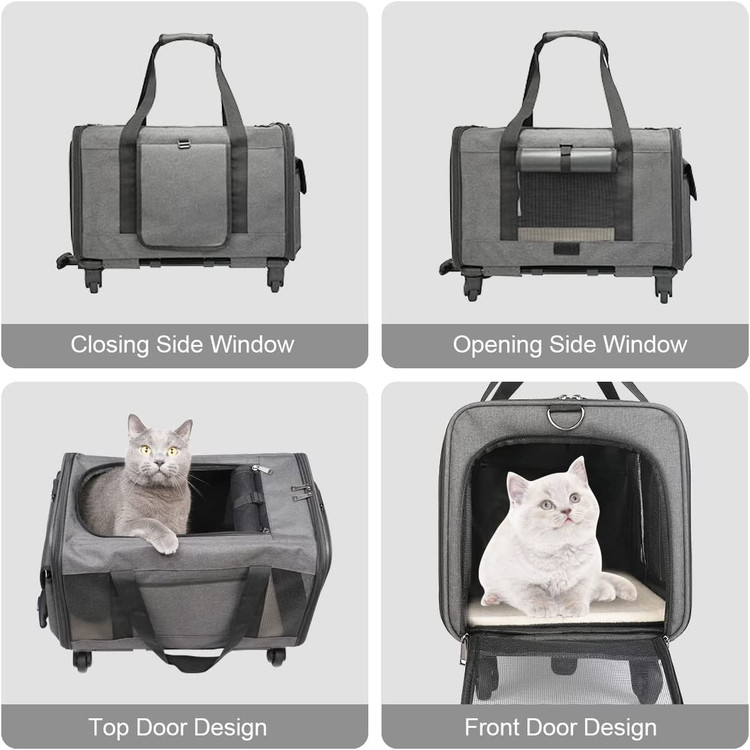 کیسه حمل گربه های تنفسی چند منظوره ما دارای پانل های مش تقویت شده در هر طرف است، می تواند تهویه و راحتی خوبی را تضمین کند و اطمینان حاصل کند که حیوان خانگی خفه نمی شود و اضطراب آنها را کاهش می دهد