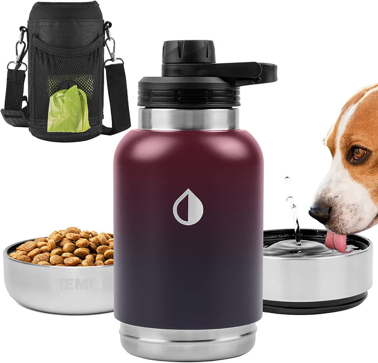 بخش میانی بطری حاوی یک کاسه آب قابل جدا شدن 8 اونس است که این ترکیب کاسه آب قابل حمل سگ عالی است