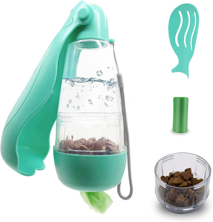 بطری آب و غذای قابل حمل سگ ( بطری آب 4 در 1 حیوان خانگی ) برند : M&J&DELEE کد : BO 90