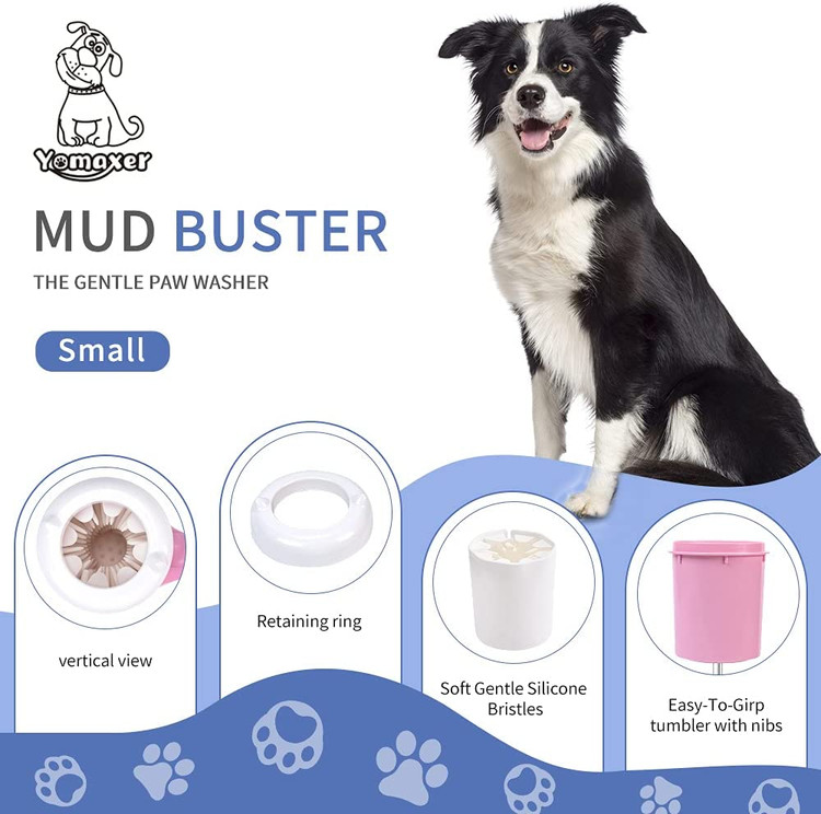 برس سیلیکونی این فنجان شستشوی پنجه حیوان خانگی می تواند 360 درجه بچرخد تا تمیز شود